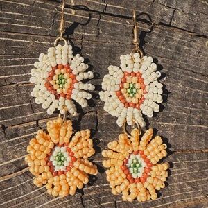 Adorable Floral Beaded Earrings